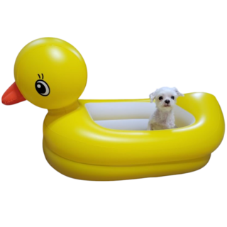 강아지튜브 물놀이 수영 애견 무지개 오리 돌고래 튜브, 1개
