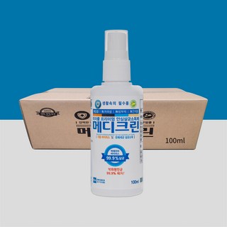 메디크린 100ml X 96개 (1박스) 미국 FDA인증 휴대용 옷에 뿌리는 소독제 무알콜 살균소독제 이산화염소수 살균제 소독수 스프레이
