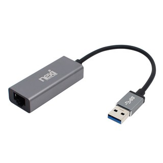 넥시 USB3.0 기가비트 이더넷 유선 랜카드 노트북용, 랜카드(다크실버), 1개