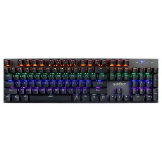지클릭커 레인보우 유선 게이밍 104키 기계식 키보드, 블랙, GK-K530, 갈축