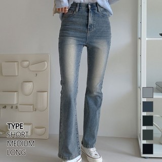 여성 청바지 허리 인밴딩 부츠컷 데님 팬츠 3단기장 (키별선택) 5컬러 5사이즈