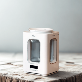 한일 스퀘어 유리 세라믹 물멍 무드등 아기 신생아 가열식 가습기, 한일스퀘어유리세라믹물멍가열식가습기, 화이트 1대