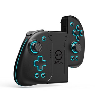 LINYUVO KS47 스위치 가능 8가지 버튼 조이스틱 색상 OLED용 무선 조이 이펙트 컨트롤러 패드 LED 조절, BLACK, 1개