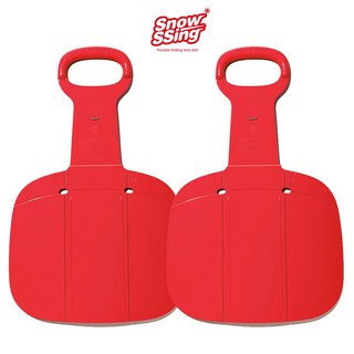 스노우씽-폴딩썰매 접히는 썰매 보관과 휴대가 간편한 접이식 눈썰매 미니눈썰매 1인용 썰매 등산썰매, 2개, 03.레드+레드 얼음썰매