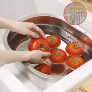 블라썸 올스텐 사각 설거지통 10L 실버, 1개