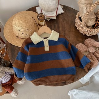 포뇨으노 아동 키즈 스트라이프 단가라 줄무늬 니트 상품 이미지