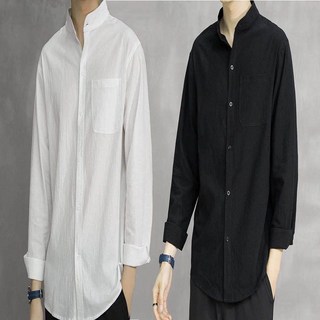 차이나카라 데일리 여름 긴팔 남자 린넨 셔츠 얇은 mon*52496Bh