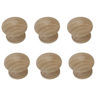 리폼플러스 원목1구손잡이 원형 나무 4SIZE 우드, 36파이, 6개