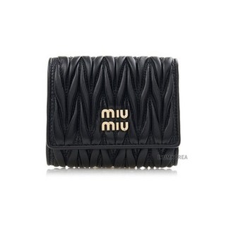 미우미우 (명품) FW24 여성 마테라쎄 로고 반지갑 5MH033 2FPP F0002 미우미우지갑