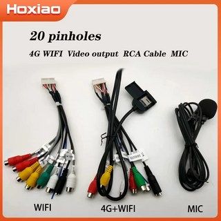 버전 핀홀 자동차 20 AUX 안드로이드 라디오용 케이블 어댑터 4G/WIFI 라디오 마이크 RCA, 2)Cable-WIFI-MIC