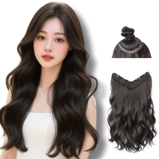 디올드 진짜보다 자연스러운 60cm 봉고데기 내추럴 웨이브 헤어피스, 1개, 내추럴블랙