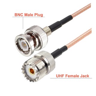 UHF PL259 수-BNC 수 안테나 라디오 케이블 RG316 RF 동축 UHF-BNC 점퍼 피그테일 모바일-베이스, BNC M to UHF F, 5M, 1개