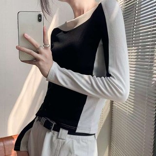 [한시할인]골프 의류 패션 여성 긴팔 상의 일자 넥 골프 쿨 소재 모달 소재 슬림핏 티셔츠 이너 스포츠 티셔츠 아웃도어 여성 골프 상의