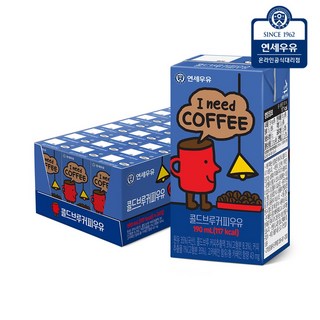 연세우유 콜드브루 커피우유, 190ml, 24개