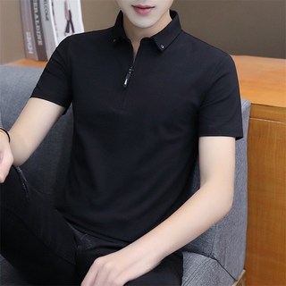 남성 100%순면 여름 폴로 셔츠 남성 반팔 슬림핏 카라 셔츠