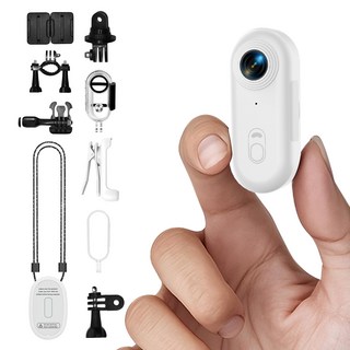 RUNHome 방수 4k 액션캠 WiFi 바디캠 유튜브 자전거 오토바이 + 64GB 메모리, 화이트