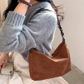 FOSSETTE[포셋] 카멜 브리즈 스웨이드 숄더백 / 데일리 호보백 세무 가방 크로스백