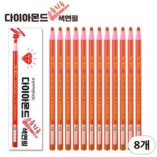 보성아이엔디 다이아몬드 색연필 종이말이식 언더라인/채점용 학생색연필 빨강 1타(12자루), 8개, 1색, 빨강(12개)