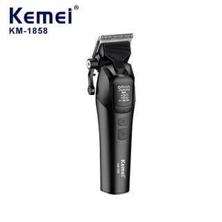 KEMEI 이발기 헤어 클리퍼 DLC 블레이드 전기 클리퍼 전문 무선 USB 충전식 라이트 KM-1858 포함, 1) KM-1858