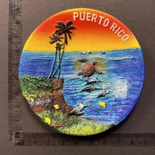 미국 관광 기념품 냉장고 자석 마사의 포도원 사이판 알래스카 스티커, 1개, 10. Puerto Rico