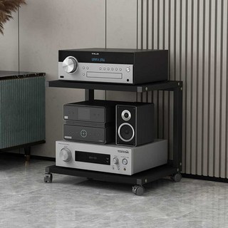 오디오 거치대 거치대 수납장 랙케이스 오디오거치대 선반, (P1모델)블랙프레임+블랙보드내부높이25