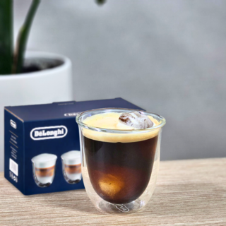 드롱기 카푸치노잔 이중 내열 유리 컵 270ml, 2개