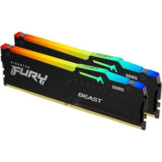 컴퓨터 메모리 킹스턴 퓨리 비스트 RGB 64GB 2x32GB 6400MTs DDR5 CL32 데스크톱 | AMD 엑스포 플러그 앤 플레이 키트 2개 KF564C32BBEAK2, 6400MT/s_32GB (2x16GB)