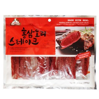 뉴트리오 홍삼 오리스테이크 400gX3개 대용량 애견간식