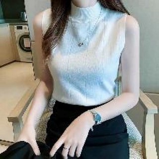 [131000084] 어깨가편한반목니트나시 흰티 나시 투피스 민소매 면 티숙 라운드 여성 메쉬 o생산재개o 무지