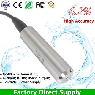 수위 센서 트랜스미터 IP68 4-20mA 0-10V RS485 출력 5M 6m 8m 9m 10m 범위 액체 압력 변환기, [15] 10M range 10M cable, [03] 0-5V output