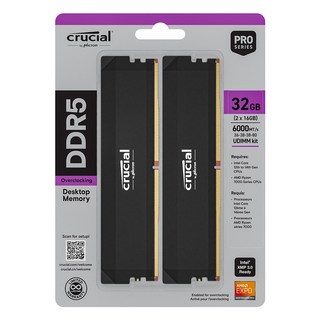 마이크론 Crucial DDR5-6000 CL36 PRO Overclocking 패키지 아스크텍 (32GB(16Gx2)) 2개 상품 이미지
