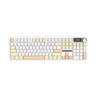 AULA F108Pro 유무선 아우라 독거미 LCD 기계식키보드 국내정품 치즈 화이트 저소음 바다축, 갈축
