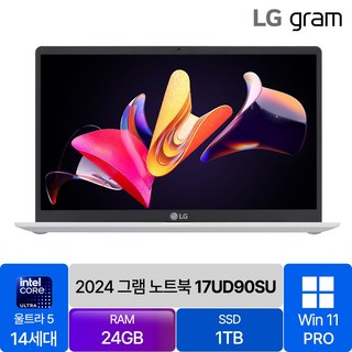 LG 그램17 노트북 사용하는 모습