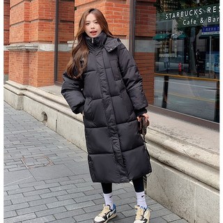 POMTOR 남성 롱 패딩 겨울 오리털 빅사이즈 후드 코트 11 VERIT 플랫 스퀘어 퀼팅 롱점퍼 아우터 다운패딩 VT170