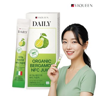 바이퀸 100% 유기농 베르가못 샷 액상 즙 스틱 NFC 착즙액 폴리페놀, 1개, 280g