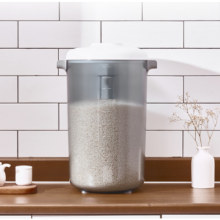 [보만] 수분유지 냄새차단 부패지연 진공 쌀통 20kg, 1개, 화이트