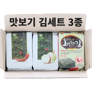 밥도둑 조미김 맛보기 (오미자/ 불땡초 / 양파 김 세트 각1봉 구성)