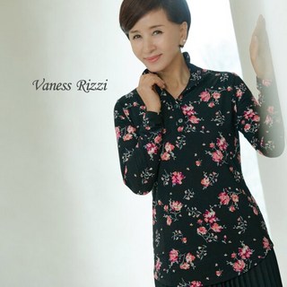[바네사리찌] 블라썸 블라우스 (블랙/벚꽃)