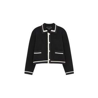 GCUT 텍스처드 울 블렌드 가디건 - 블랙 271360