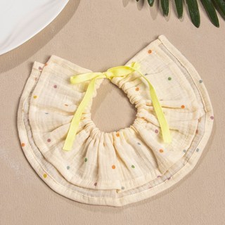 도넛 스타일 신생아 턱받이 순면 듀얼 레이어 조절형 타액수건 침받이, Multicolor dot, 1개