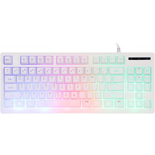 앱코 HACKER K150 텐키리스 레인보우 LED 게이밍 멤브레인 유선 키보드, (1년AS) WHITE