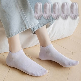 슈퍼템즈 무압박 발편한 스판 여자단목양말 파스텔 5켤레