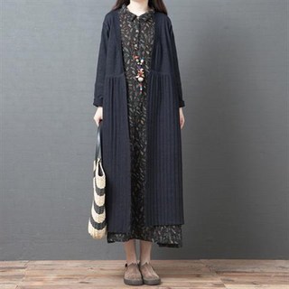 빅 사이즈 여성 트렌치코트 오버사이즈 뚱뚱 mm근 롱 슬리브 미디핏 니트 카디건