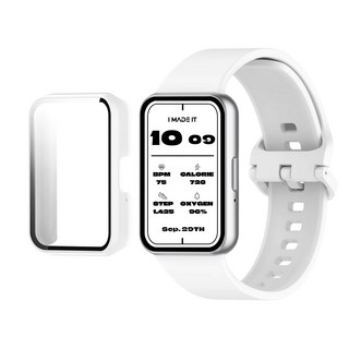 아이메이드잇 갤럭시 핏3 스트랩 밴드 + 케이스 세트, 화이트