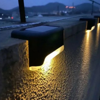 태양광 led 야외 계단등 방수 부착형 엣지등 테라스등 선셋라이팅, 4개 SET, 전구색(황색)