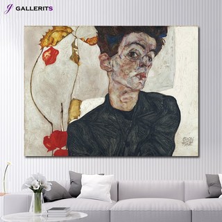 갤러리츠 에곤 쉴레 실레 자화상 명화 거실 액자 인테리어 그림 비엔나1900 전시 P909-1-에곤쉴레 자화상 상품 이미지