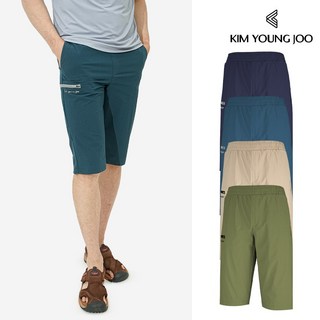 김영주 남성 골프웨어 여름 카고 7부 나일론 립스판 팬츠