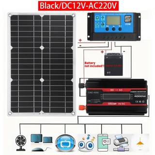 태양광인버터3kw 주택용 700w 500w 220 보조배터리 110v v 태양 광 발전 시스템 20w 태양 전지 패널 배터리 충전기 4000w 태양 광 인버터 전체 키트 태양, 협력사, dc12 ac220v 빨간색, 1개