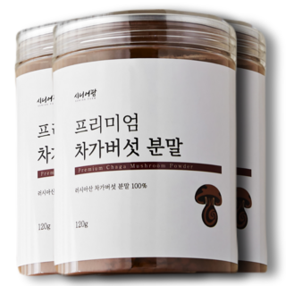 러시아 차가버섯 분말 100%, 120g, 3개