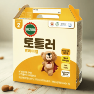 베지밀 토들러 프리미엄 2단계 유아두유, 190ml 16팩, 190ml